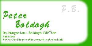 peter boldogh business card